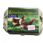 A closed box of large free range eggs