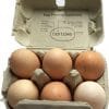 An open box of 6 Eggs